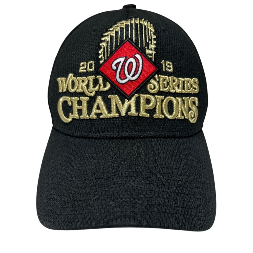 Washington Nationals Hat Black Gold Side Patch World Series WS19 New Era Mens